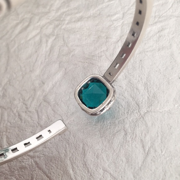 Brighton Retired Lovable Hinged Bangle Silver-Green NWOT Rare - Picture 10 of 15